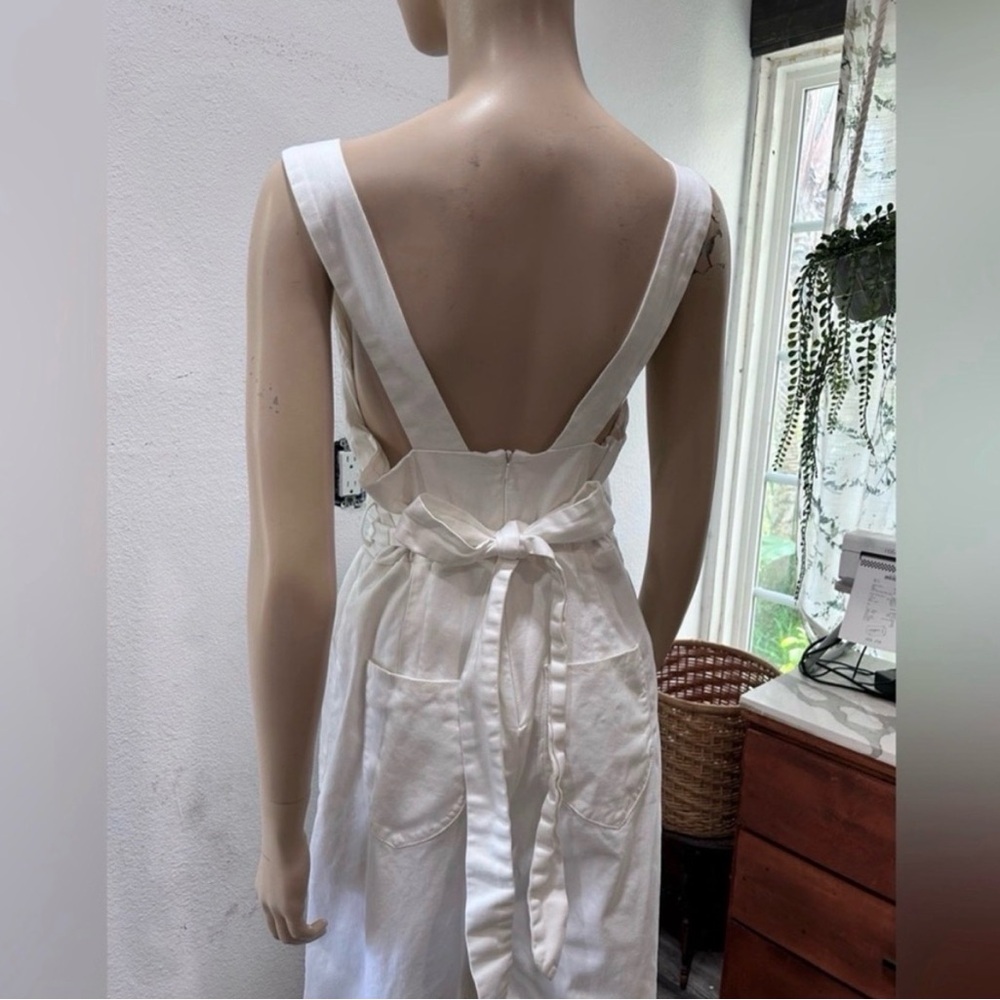 Anthropologie Sleeveless Wide-Leg Jumpsuit in Light Cream - Picture 8 of 16